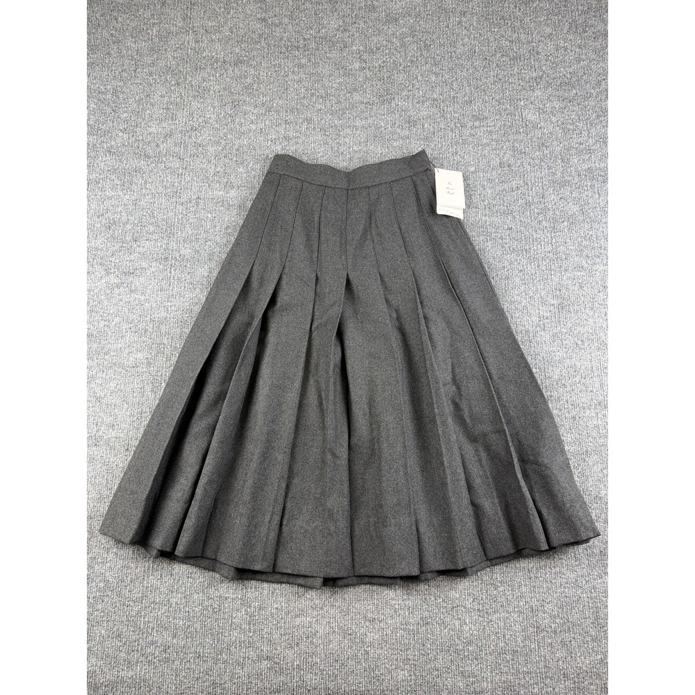 Arthur Chapnik Skirt Womens 4 Gray Wool Pleated Full Midi Lined Career New Tag